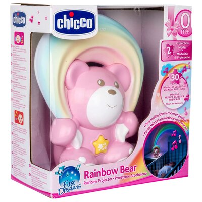 Chicco, Rainbow Bear, projektor z odtwarzaczem, różowy